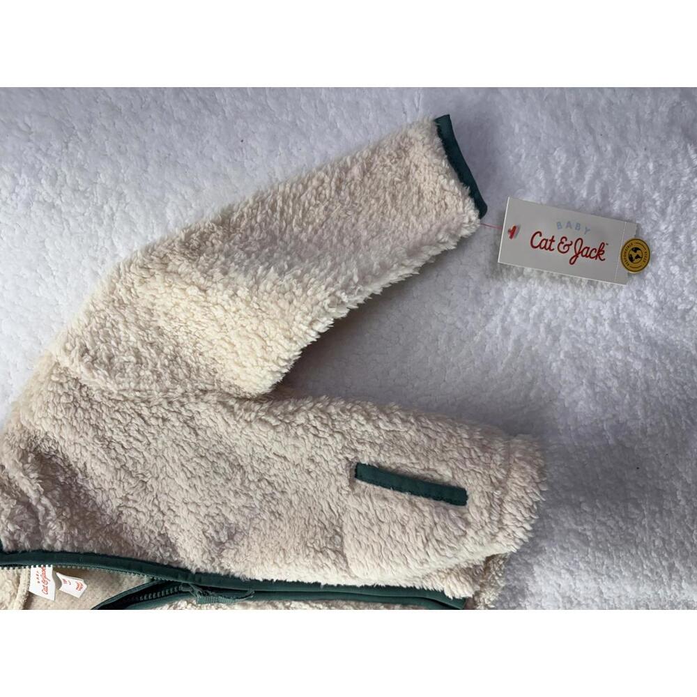 Cat & Jack Fleece Sweater 18 Months Cream High Pile New W Tags - Picture 2 of 4